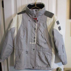 Kaelin Ski/winter jacket - size 8 - medium grey and white